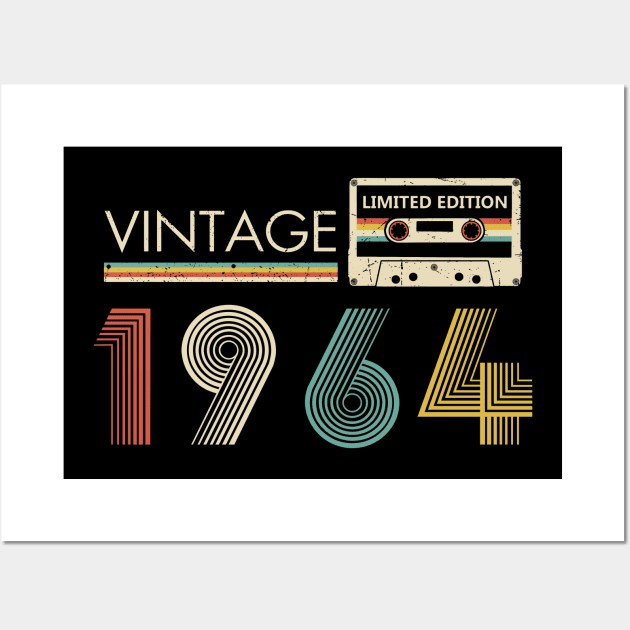 Vintage 1964 Limited Edition Cassette 60th Birthday Wall Art by Kontjo